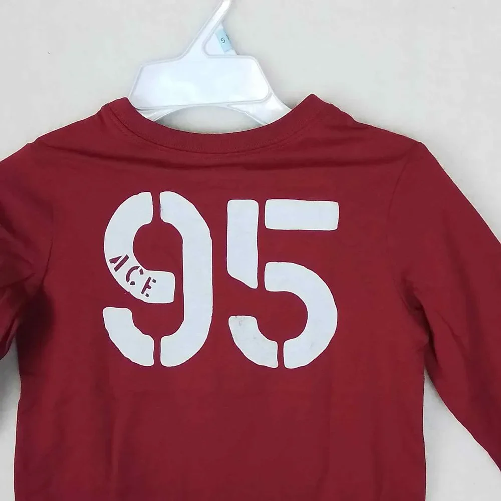 OshKosh Long Sleeve Cotton Tee Size 5 in Red w/ Fighter‎ Jet Theme
